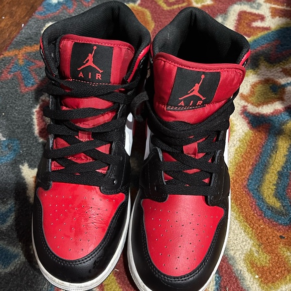 Nike Red and Black Air Jordan Sneakers size 7Y